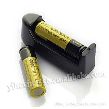 Low price! Lithium 3.7v 4000mAh Boruit 18650 Rechargeable Li-lon Battery Gold color with Charger